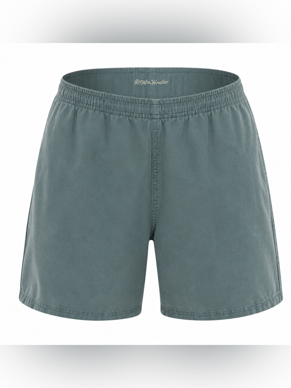 Vintage 90s Down Under Sage Green Elastic Waist Cotton Canvas Shorts